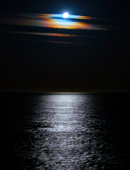 The moon sets over the Pacific Ocean: second in the series of an evening I spent capturing the moon as it set from Otter Rock.