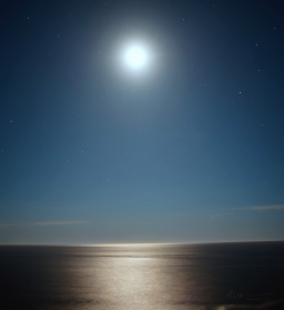 Part of a series: I spent the evening capturing photographs of the moon setting over the Pacific Ocean.