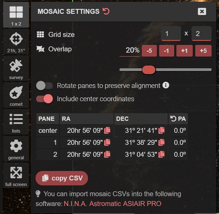 Mosaic planner