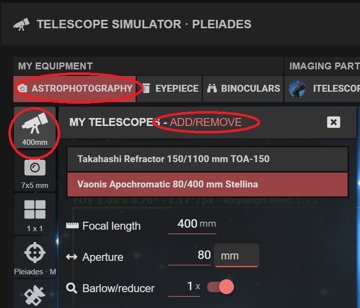 Pick your telescope