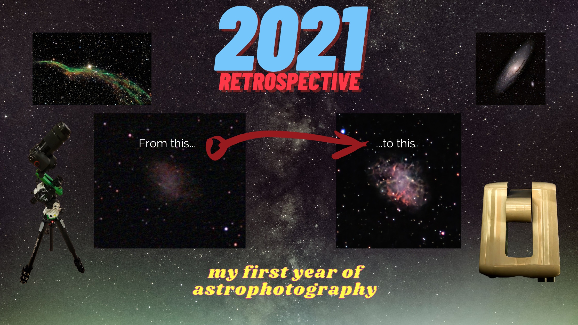 A look back at the first year of my astrophotography with my favorite photos from 2021.