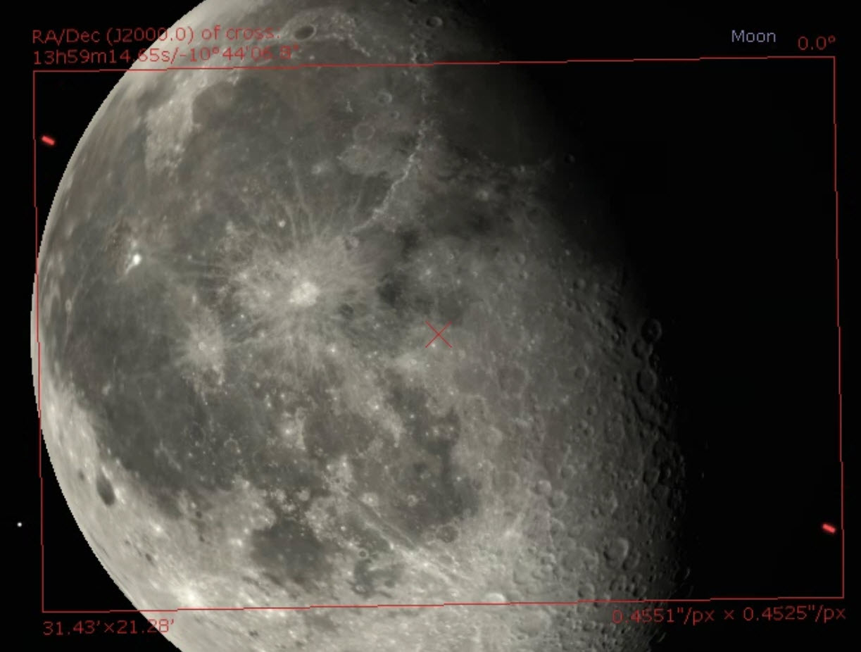 Framing with a telescope with a 420mm native focal length combined with a 5x Barlow lens