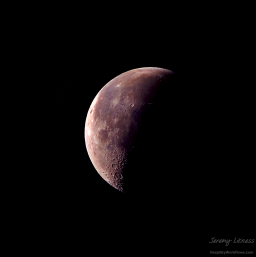 A shot of the crescent moon.