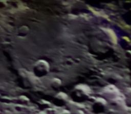 A close up of the multiple craters including Clavius.