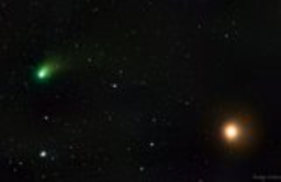 My last chance to see the green comet before it flies away on its 50,000-year orbit was last night. Fortunately, a break in the clouds gave me the chance to capture it in the same field of view as Mars. Here are C/2022 E3 (ZTF) and Mars.