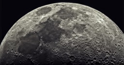 This is a high resolution, detailed image of the half moon.