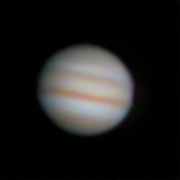 This is a capture of Jupiter taken at dawn with multiple filters.