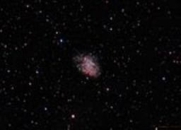 It started as a supernova recorded by Chinese astronomers in 1054 AD. M1, the Crab Nebula, is the expanding remnant of that millenia old explosion.