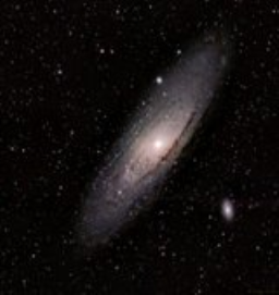 Over 2,000 10-second exposures went into stacking 6 panels that were blended to produce this capture of Andromeda with neighboring galaxies M32 and M110.