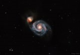 One-shot color with a light pollution filter was combined with narrowband images to create this capture. It is my most detailed M51 and I believe it captures the delicate and complex beauty of this pair of galaxies.