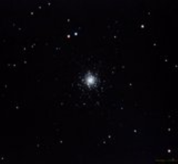 M53 is a globular cluster that is about 58,000 lightyears from our solar system and nearly the same distance (60,000 lightyears) from our galaxy core.