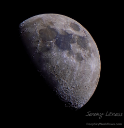 A brilliant waxing gibbous moon seen from the Florissant Fossil Beds National Park.