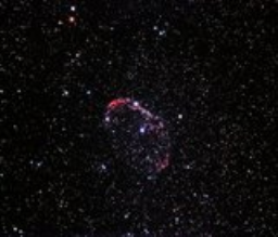 The Crescent Nebula is formed by the interaction of stellar winds around a red giant.