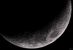 The crescent moon was beautiful this month. On the coast, it hangs low in the sky and drifts over the ocean until disappearing in the water. Here's a close up from Newport.