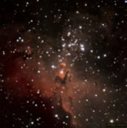 I only spent 30 minutes imaging the heart of the Eagle Nebula (M16) commonly known as the Pillars of Creation. This shot is a combination of RGB and Hydrogen alpha.