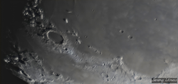 A large, easily visible and recognizable crater.