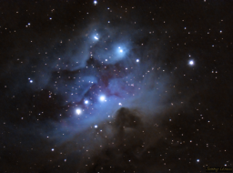 The Running Man is clearly visible in this dusty nebula with beautiful blue and purple highlights. An often overlooked gem in the Orion constellation.