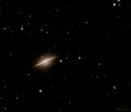 Messier 104 is referred to as 'The Sombrero Galaxy.' Can you guess why? This galaxy presents itself edge-on with a bright core and dark dust obscuring the central disk. 45 60-second exposures.