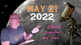 Join me for a night of viewing. I observed several nebulae (the Iris Nebula, the Dumbbell Nebula, and the Eagle Nebula) and the moon all night until 3am when the planets Saturn, Mars, and Jupiter appeared in that order.